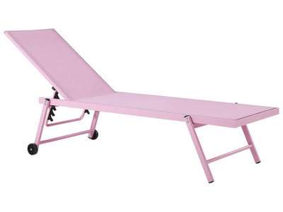 Sun Lounger Metal Pink PORTOFINO