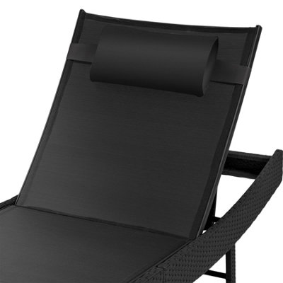 Sun Lounger Moana - durable and UV-resistant, 6 position backrest - black