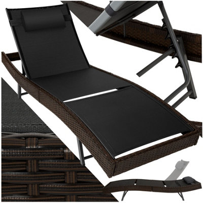 Sun Lounger Moana - durable and UV-resistant, 6 position backrest - mixed brown