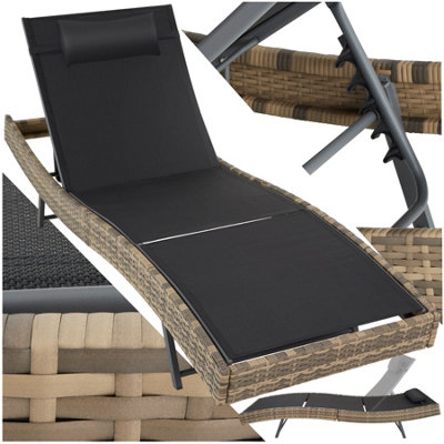 Sun Lounger Moana - durable, UV-resistant, 6 position backrest, removable pillow - nature