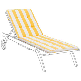 Sun Lounger Pad Cushion Yellow and White CESANA