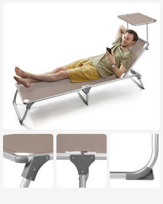 Lounger with best sale sun shade