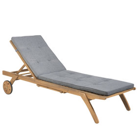 Sun Lounger with Cushion Wood Grey CESANA