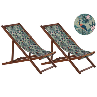 Sun Lounger Wood Dark Brown ANZIO