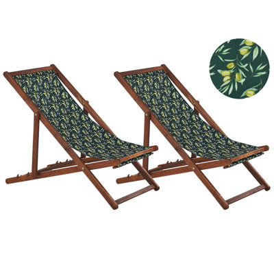 Sun Lounger Wood Dark Brown ANZIO