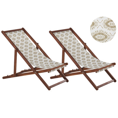 Sun Lounger Wood Dark Wood ANZIO