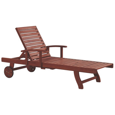 Sun Lounger Wood Dark Wood TOSCANA