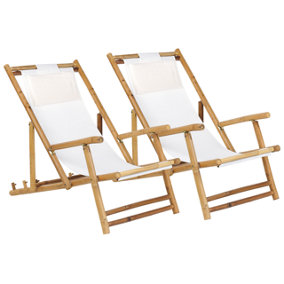 Sun Lounger Wood Light Beige ATRANI