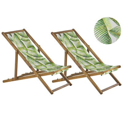 Sun Lounger Wood Light Brown ANZIO