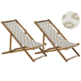 Sun Lounger Wood Light Wood ANZIO