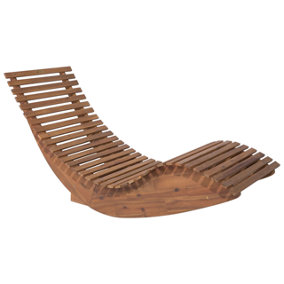 Sun Lounger Wood Light Wood BRESCIA