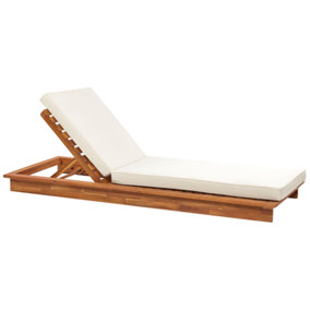 Sun Lounger Wood Light Wood GRANARI