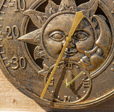 Sun Moon Outdoor Clock and Thermometer - 6