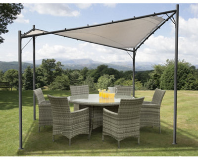 Sun Shade 3 x 3 M Gazebo Shelter Carney Surfing Light Grey Sail Garden ...