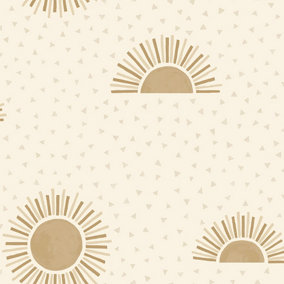 Sunbeam Beige/Gold Children's Wallpaper