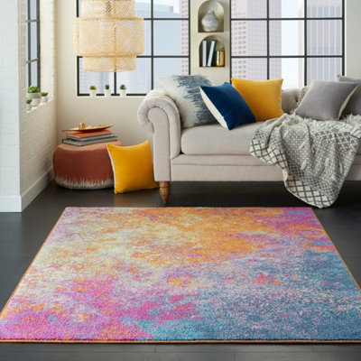 Sunburst Abstract Modern Luxurious Easy to Clean Rug for Living Room Bedroom and Dining Room-201cm X 290cm