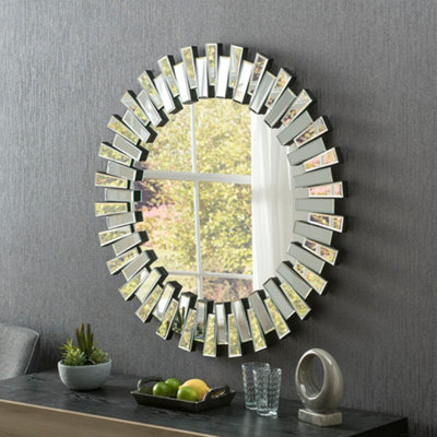 Sunburst Round Mirror Bevelled