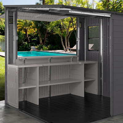 Suncast 8ft x 7ft Cabana Entertainment Bar Shed - 5
