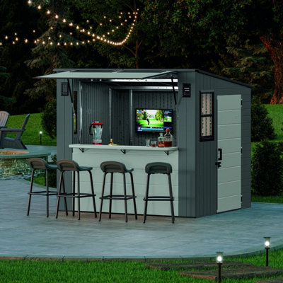 Suncast 8ft x 7ft Cabana Entertainment Bar Shed - 8