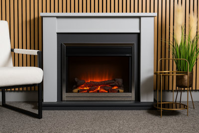 SUNCREST AMBERLEY FIREPLACE SUITE IN TEXTURED GREY AND ANTHRACITE WITH ...