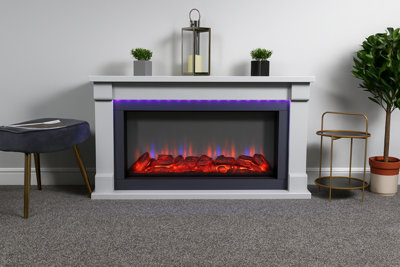 SUNCREST BARROW FIREPLACE SUITE IN TEXTURED GREY AND ANTHRACITE WITH ...