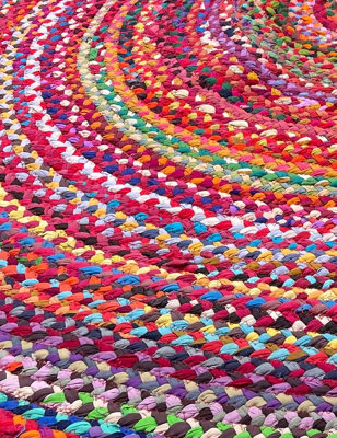 SUNDAR Oval Multicolour Rug Ethical Source with Recycled Fabric 60 cm x 180 cm