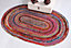 SUNDAR Oval Multicolour Rug Ethical Source with Recycled Fabric75 cm x 120 cm