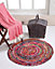 SUNDAR Round Multicolour Rug Ethical Source with Recycled Fabric 150 cm Diameter