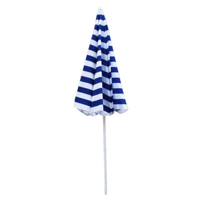 SunDaze 1.8M Blue-White Beach Parasol Outdoor Garden Patio Umbrella Sunshade UV Protection - 4