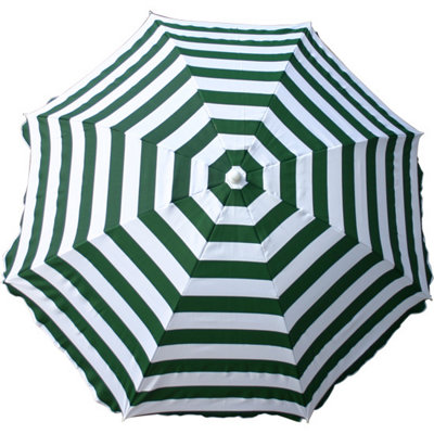 SunDaze 1.8M Green-White Beach Parasol Outdoor Garden Patio Umbrella Sunshade UV Protection - 3