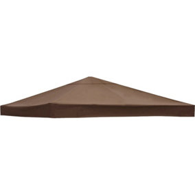 SunDaze 1-Tier Replacement Top Fabric for 3x3m Gazebo Pavilion Roof Canopy Coffee