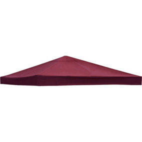 SunDaze 1-Tier Replacement Top Fabric for 3x3m Gazebo Pavilion Roof Canopy Wine Red