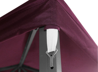 SunDaze 1-Tier Replacement Top Fabric for 3x3m Gazebo Pavilion Roof Canopy Wine Red