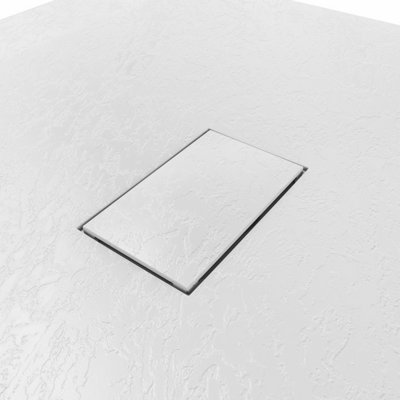 SunDaze 1000 x 1000mm SMC White Square Slate Effect Bathroom Shower Tray - 5