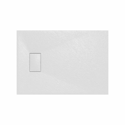 SunDaze 1000 x 700mm SMC White Rectangle Slate Effect Bathroom Shower Tray