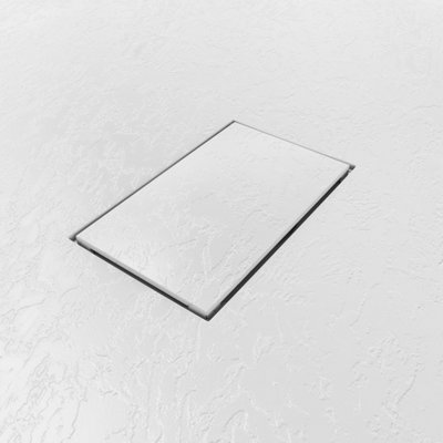 SunDaze 1200 x 1000mm SMC White Rectangle Slate Effect Bathroom Shower Tray - 5