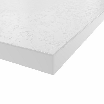 SunDaze 1200 x 1000mm SMC White Rectangle Slate Effect Bathroom Shower Tray - 6