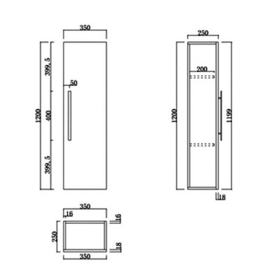 SunDaze 1200mm Bathroom Furniture Tall Storage Unit Wall Mounted Cupboard Cabinet Oak