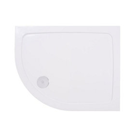 SunDaze 1200x900mm Left Hand Offset Quadrant Stone Shower Tray White
