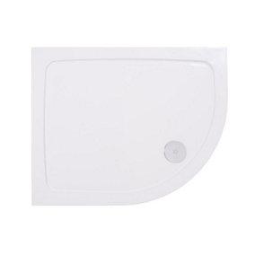 SunDaze 1200x900mm Right Hand Offset Quadrant Stone Shower Tray White