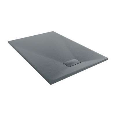 SunDaze 1300 x 900mm SMC Anthracite Rectangle Slate Effect Bathroom Shower Tray - 4