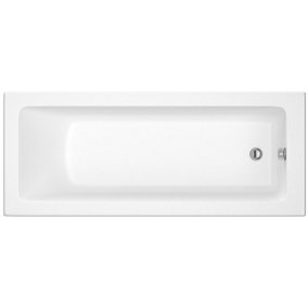 SunDaze 1400 x 700mm Gloss White Acrylic Rectangular Straight Bath Single Ended
