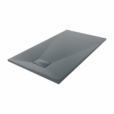 SunDaze 1400 x 800mm SMC Anthracite Rectangle Slate Effect Bathroom Shower Tray