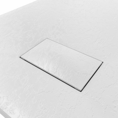 SunDaze 1400 x 800mm SMC White Rectangle Slate Effect Bathroom Shower Tray - 5