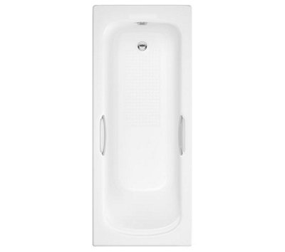 SunDaze 1500 x 700mm Gloss White Acrylic Twin Grip Anti-Slip Straight Bath Single Ended