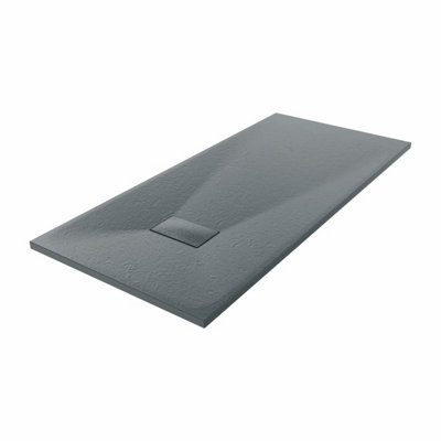 SunDaze 1500 x 700mm SMC Anthracite Rectangle Slate Effect Bathroom Shower Tray