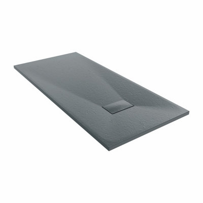 SunDaze 1500 x 700mm SMC Anthracite Rectangle Slate Effect Bathroom Shower Tray - 4