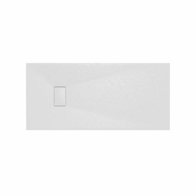 SunDaze 1500 x 700mm SMC White Rectangle Slate Effect Bathroom Shower Tray