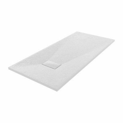 SunDaze 1500 x 700mm SMC White Rectangle Slate Effect Bathroom Shower Tray - 3