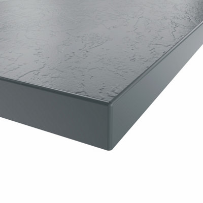 SunDaze 1500 x 800mm SMC Anthracite Rectangle Slate Effect Shower Tray with Fluidmaster 90mm Fast Flow Waste